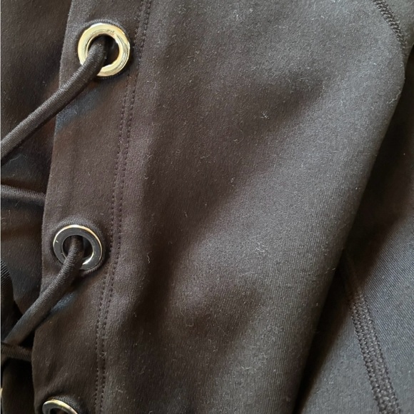 Good American High Rise Lace Up Black Leggings Size 3 10 Stretch Fitted - Picture 5 of 9